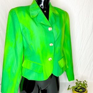 Abstract Vibrant Green Women's Jacket